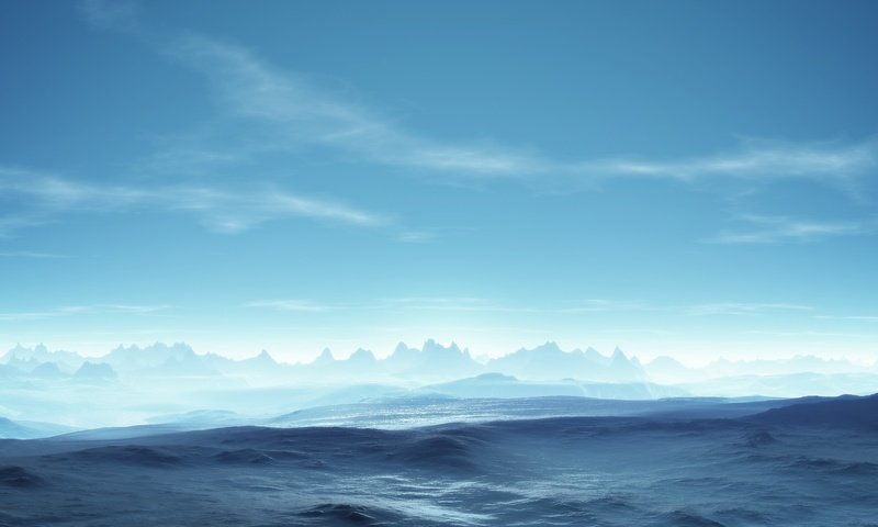 Обои горизонт, безмятежность, синева, horizon, serenity, blue разрешение 3200x1200 Загрузить