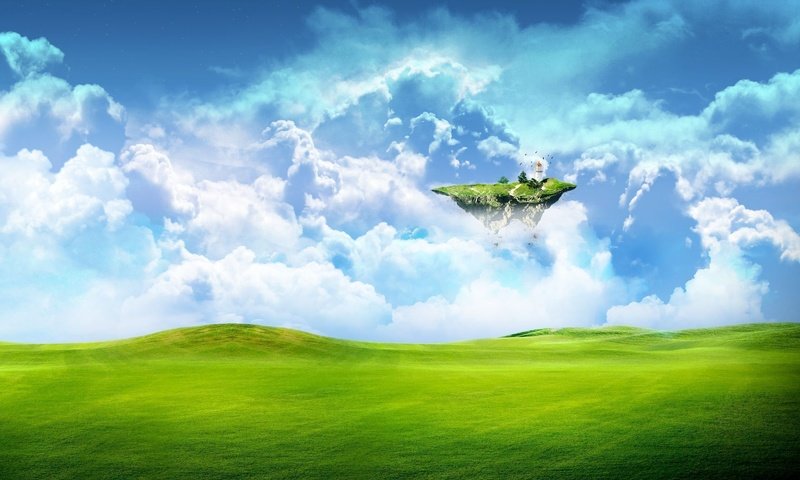 Обои небо, трава, облака, земля, зелень, обои, поле, фантастика, the sky, grass, clouds, earth, greens, wallpaper, field, fiction разрешение 1920x1200 Загрузить