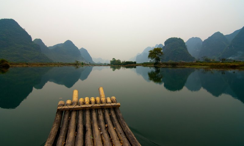 Обои озеро, лодка, китай, lake, boat, china разрешение 2560x1600 Загрузить