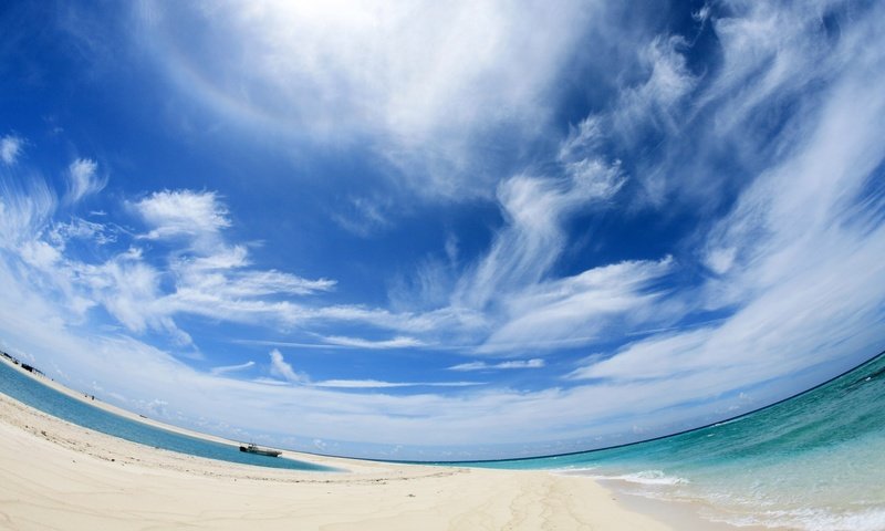 Обои облака, вода, песок, панорама, clouds, water, sand, panorama разрешение 1920x1200 Загрузить