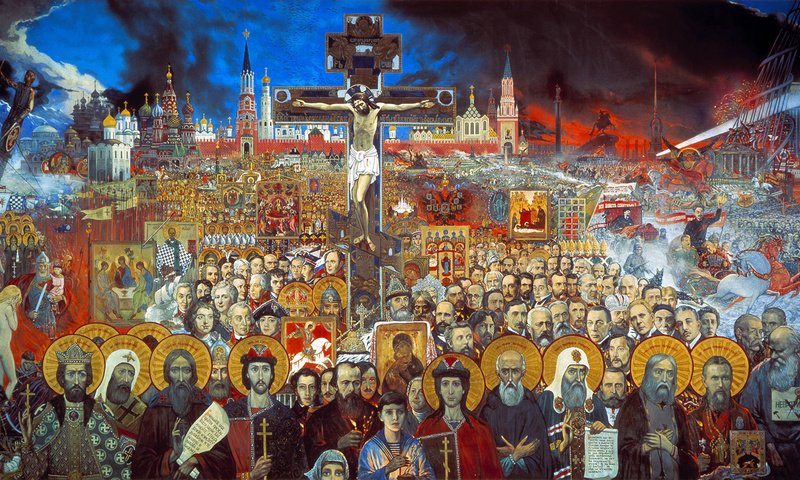 Обои илья глазунов, вечная россия, 1988г, ilya glazunov, eternal russia, 1988 разрешение 2100x1077 Загрузить