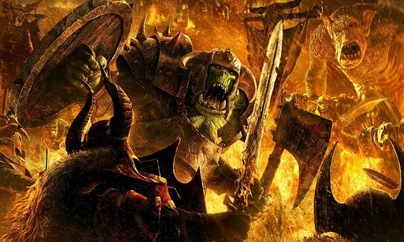 Обои битва, огонь, гоблин, battle, fire, goblin разрешение 1920x1200 Загрузить