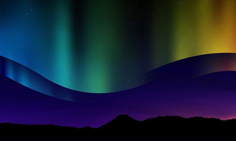 Обои цвет, северное сияние, аврора, color, northern lights, aurora разрешение 3840x1200 Загрузить