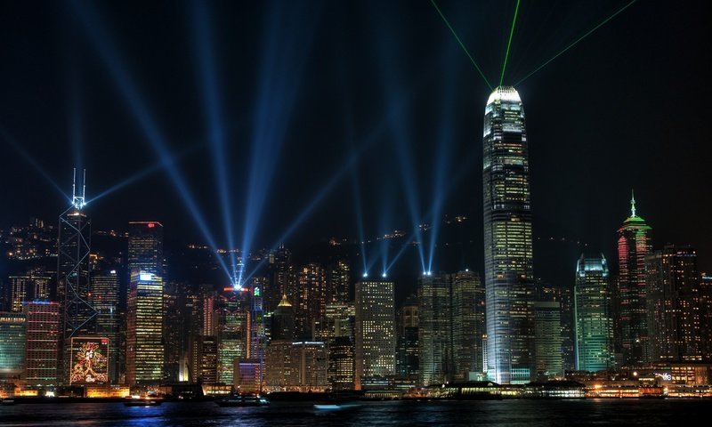 Обои ночь, огни, красота, гонконг, night, lights, beauty, hong kong разрешение 2560x1600 Загрузить