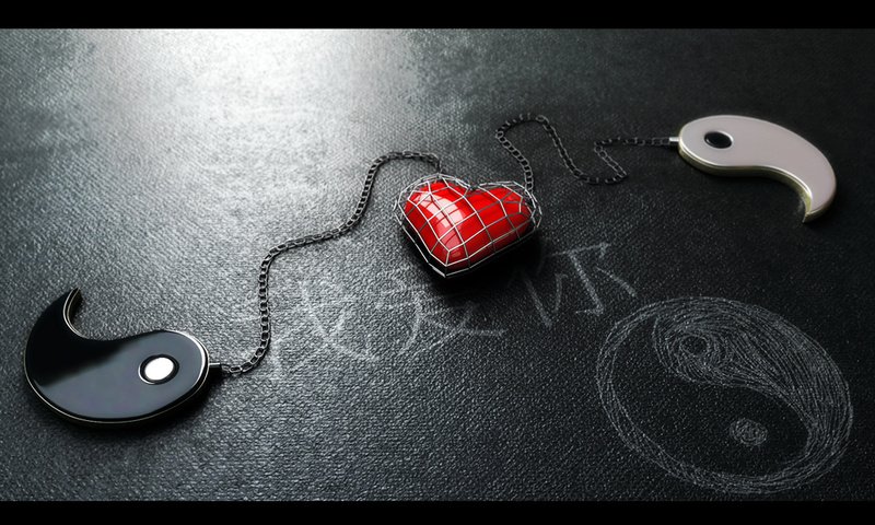 Обои сердце, клетка, инь, цепи, soul mates, янь, heart, cell, yin, chain, yang разрешение 1920x1200 Загрузить