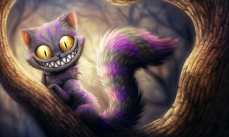 Обои чеширский кот, cheshire, kikariz, cheshire cat разрешение 2700x1800 Загрузить