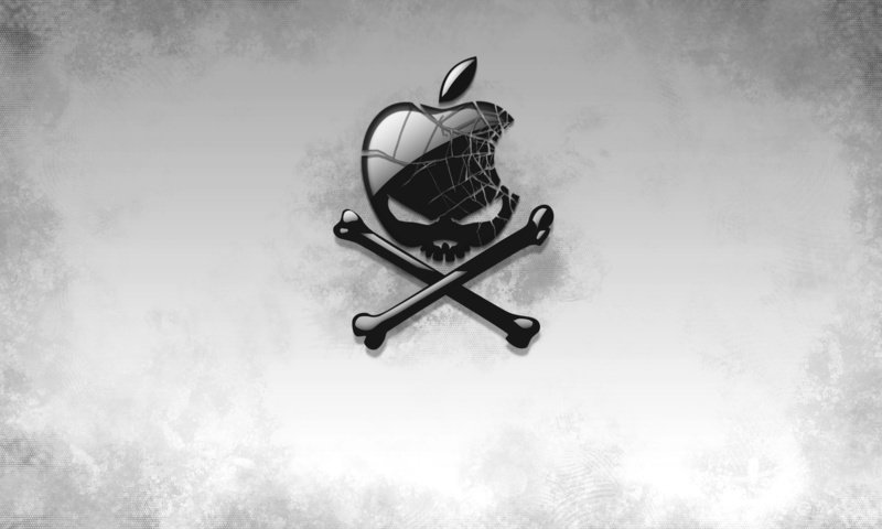 Обои череп, пиратство, веселый роджер, эппл, skull, piracy, jolly roger, apple разрешение 1920x1200 Загрузить