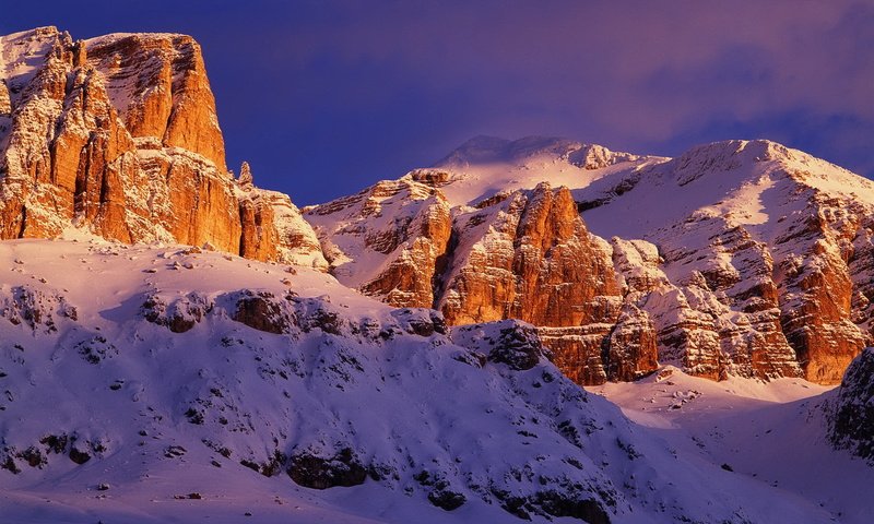 Обои небо, горы, снег, снежные вершины, the sky, mountains, snow, snowy peaks разрешение 1920x1200 Загрузить