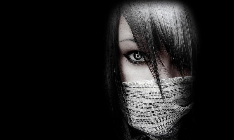 Обои глаза, черный, девочка, эмо, eyes, black, girl, emo разрешение 1920x1049 Загрузить