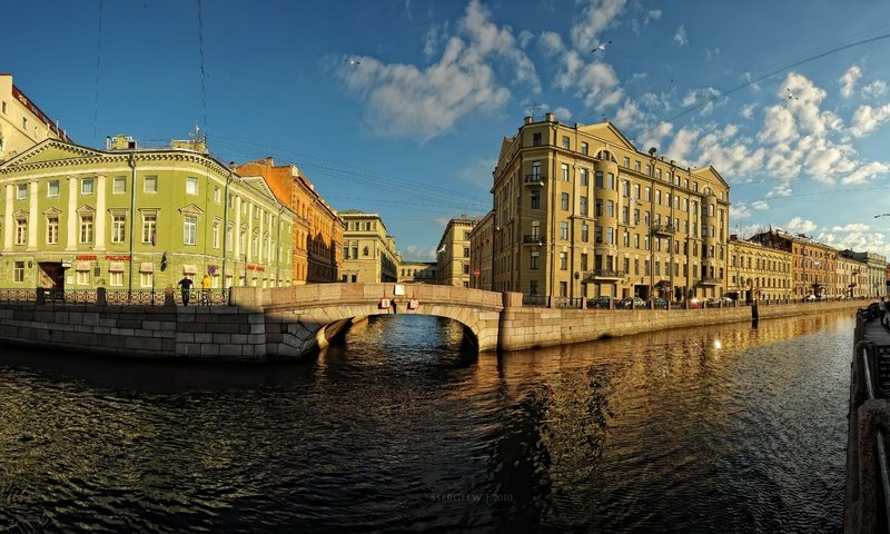 Обои мост, набережная, здания, санкт-петербург, serg-sergeew, bridge, promenade, building, saint petersburg разрешение 5412x3036 Загрузить