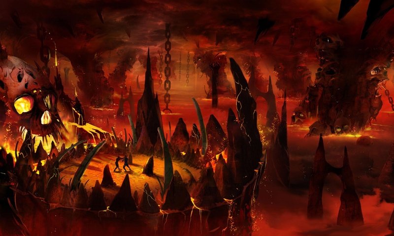 Обои пламя, ад, flame, hell разрешение 3642x1722 Загрузить