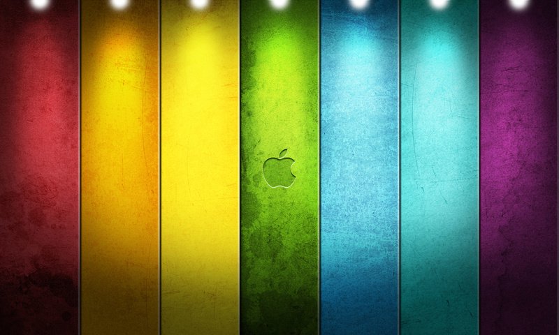 Обои разноцветные, краски, цвет, радуга, доски, логотип, эппл, colorful, paint, color, rainbow, board, logo, apple разрешение 1920x1200 Загрузить