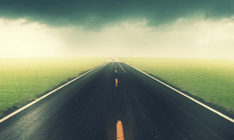 Обои небо, дорога, трава, зелень, the sky, road, grass, greens разрешение 2560x1600 Загрузить