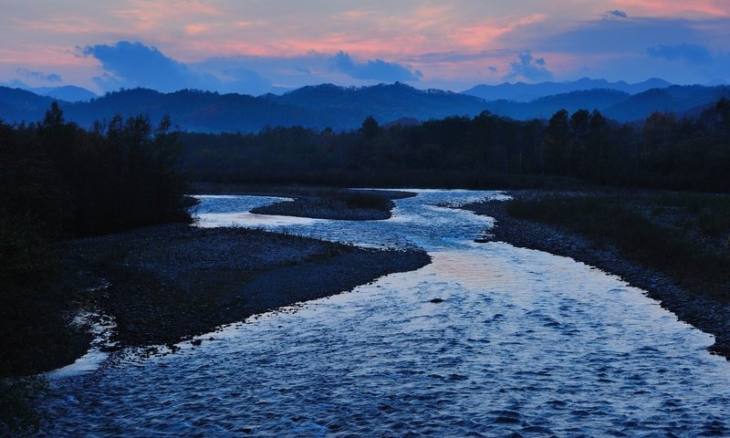 Обои река, япония, японии, satsunaigawa river, river, japan разрешение 2560x1600 Загрузить