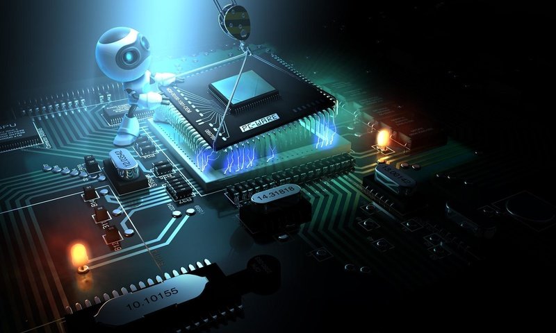 Обои робот, материнка, процессор, демонтаж, robot, motherboard, processor, dismantling разрешение 1920x1200 Загрузить