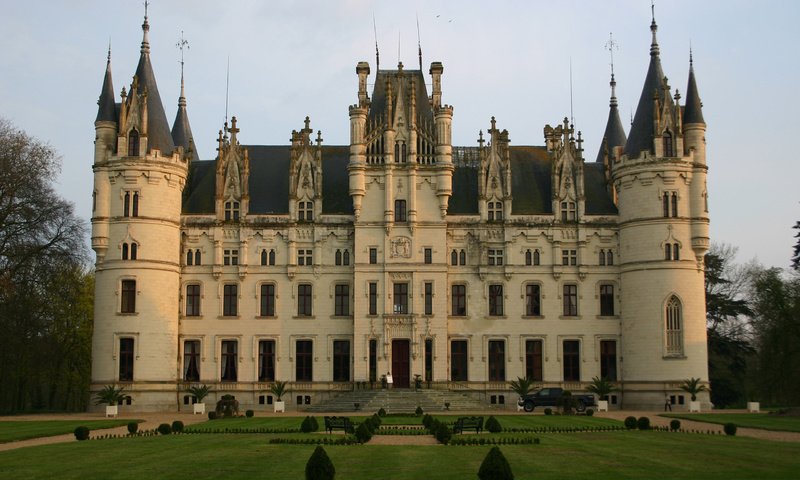 Обои замок, франция, castle chateau challain the chambord of anjou, castle, france разрешение 2560x1600 Загрузить
