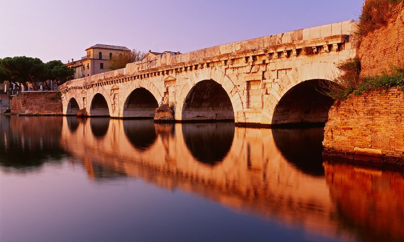 Обои вода, отражение, мост, дома, water, reflection, bridge, home разрешение 1920x1200 Загрузить