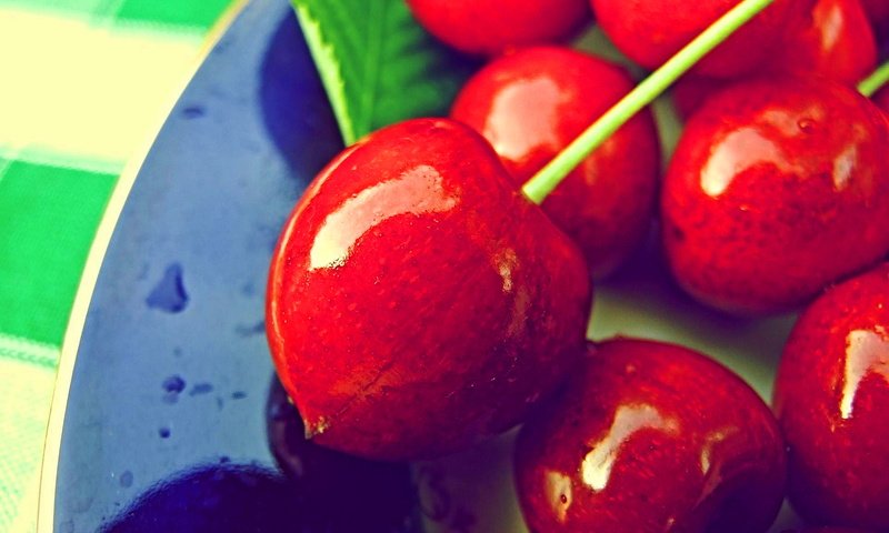 Обои макро, ягоды, вишня, macro, berries, cherry разрешение 1920x1201 Загрузить