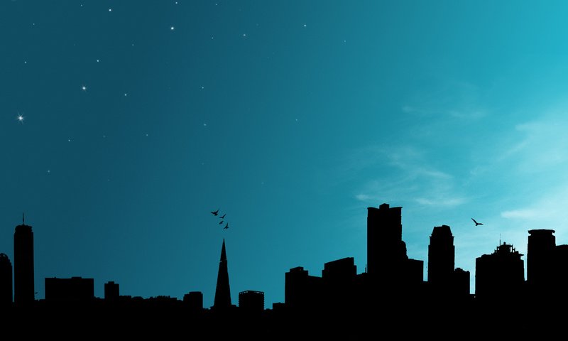 Обои небо, ночь, небоскребы, the sky, night, skyscrapers разрешение 2560x1600 Загрузить