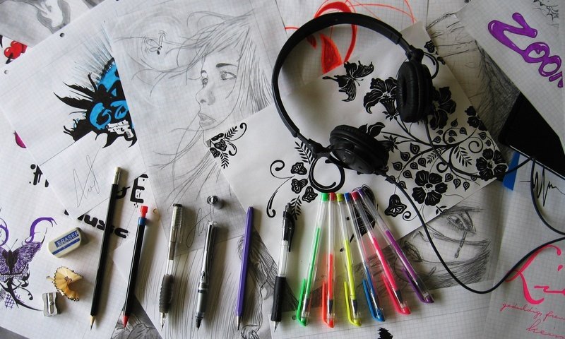 Обои рисунок, наушники, ручки, творчество, figure, headphones, handle, creativity разрешение 2272x1704 Загрузить
