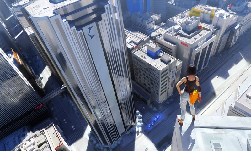 Обои девушка, город, крыша, небоскрёб, girl, the city, roof, skyscraper разрешение 1920x1200 Загрузить