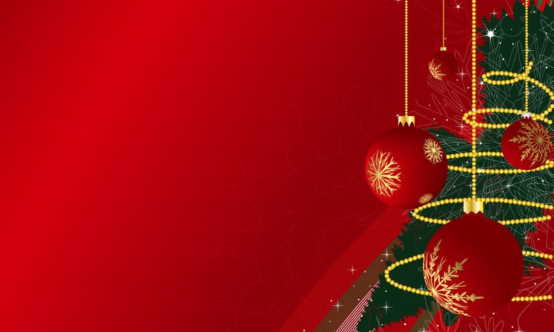 Обои новый год, шары, красный, новий рік, new year, balls, red разрешение 1920x1200 Загрузить