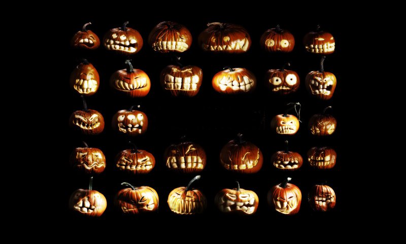 Обои хэллоуин, хеллоуин, тыквы, halloween, pumpkin разрешение 1920x1200 Загрузить