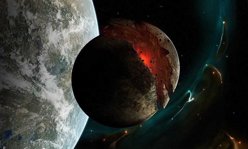 Обои планета, астронавт, апокалипс, planet, astronaut, apocalypse разрешение 3200x1200 Загрузить