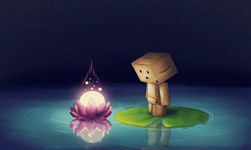 Обои цветок, робот, коробка, flower, robot, box разрешение 2560x1600 Загрузить