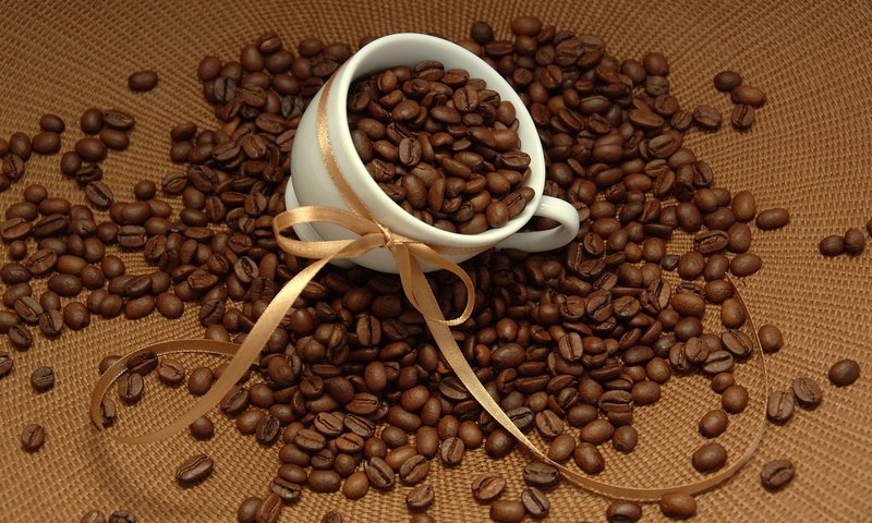Обои макро, еда, кофе, чашка, кофейные зерна, macro, food, coffee, cup, coffee beans разрешение 1920x1200 Загрузить