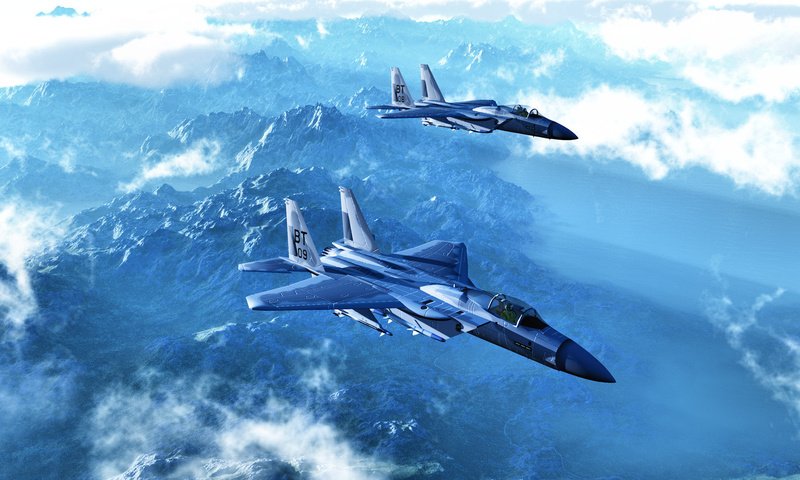 Обои горы, полет, истребители, mountains, flight, fighters разрешение 1920x1080 Загрузить