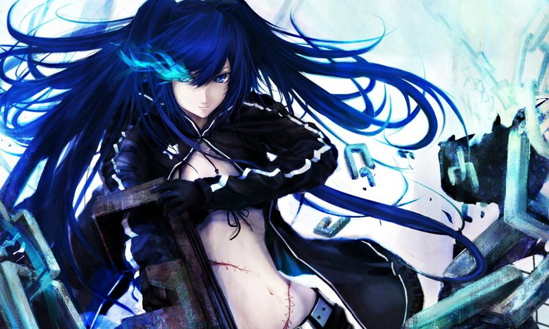 Обои девушка, оружие, аниме, black rock shooter, girl, weapons, anime разрешение 1920x1440 Загрузить