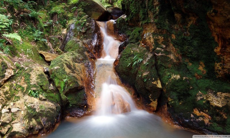 Обои вода, скалы, природа, пейзаж, ручей, водопад, поток, water, rocks, nature, landscape, stream, waterfall разрешение 1920x1080 Загрузить