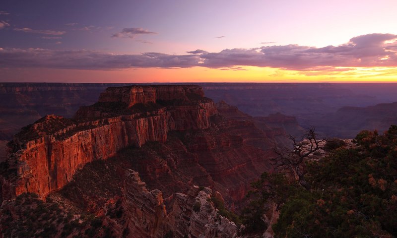 Обои вечер, горы, закат, каньон, высота, the evening, mountains, sunset, canyon, height разрешение 1920x1080 Загрузить