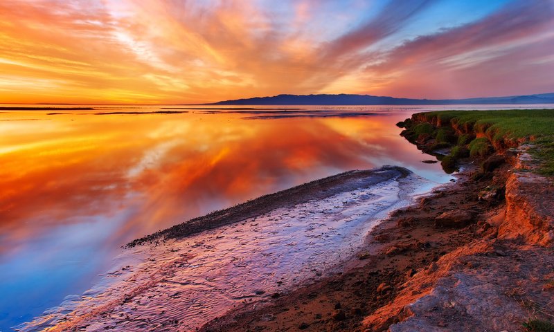 Обои вода, природа, берег, пейзаж, море, закат солнца, океан, water, nature, shore, landscape, sea, sunset, the ocean разрешение 2560x1600 Загрузить