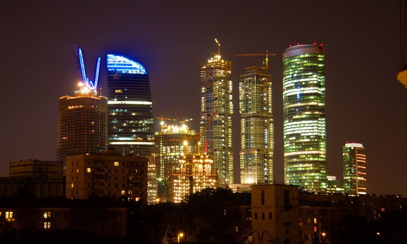 Обои ночь, москва, москва сити, night, moscow, moscow city разрешение 3811x2472 Загрузить