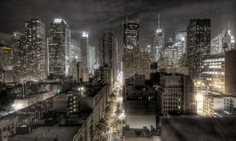 Обои ночь, архитектура, огни, здания, города, новый, вид сверху, йорк, город, небоскребы, мегаполис, нью-йорк, night, architecture, lights, building, city, new, the view from the top, york, the city, skyscrapers, megapolis, new york разрешение 1920x1080 Загрузить