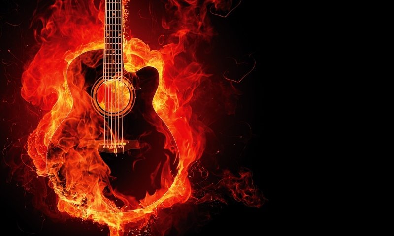 Обои фон, гитара, огонь, background, guitar, fire разрешение 2560x1600 Загрузить
