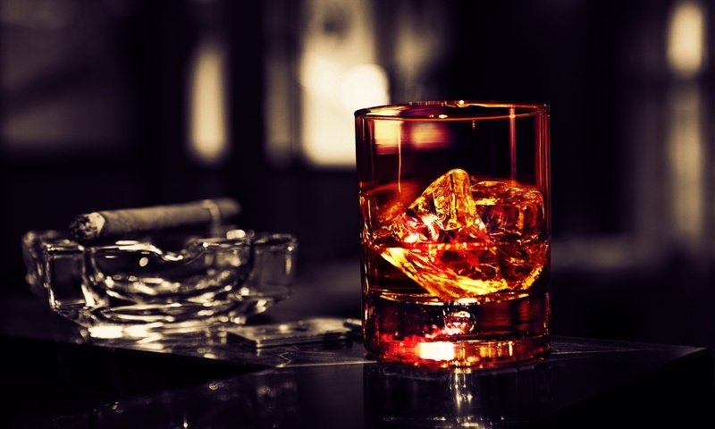 Обои лёд, бокал, сигара, виски, ice, glass, cigar, whiskey разрешение 1920x1200 Загрузить