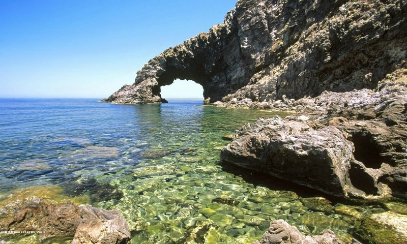 Обои скалы, природа, камни, море, побережье, арка, сицилия, rocks, nature, stones, sea, coast, arch, sicily разрешение 1920x1080 Загрузить