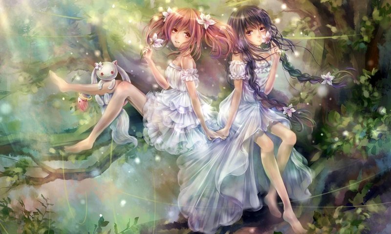 Обои цветы, девочки, аниме обои, flowers, girls, anime wallpapers разрешение 1920x1200 Загрузить
