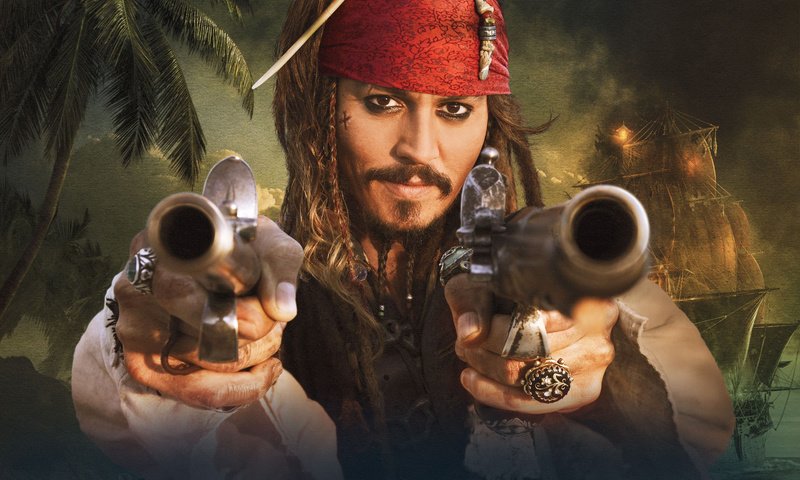 Обои джонни депп, пираты карибского моря, джек воробей, johnny depp, pirates of the caribbean, jack sparrow разрешение 3000x2054 Загрузить