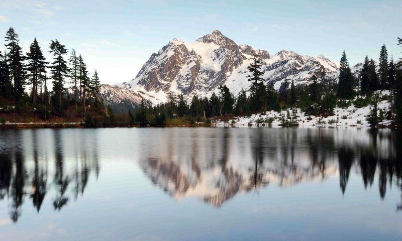 Обои озеро, горы, пейзаж, lake, mountains, landscape разрешение 1920x1200 Загрузить