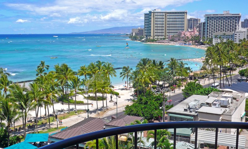 Обои пляж, океан, сша, отель, гаваи, гавайи, гонолулу, beach, the ocean, usa, the hotel, hawaii, honolulu разрешение 3840x2160 Загрузить