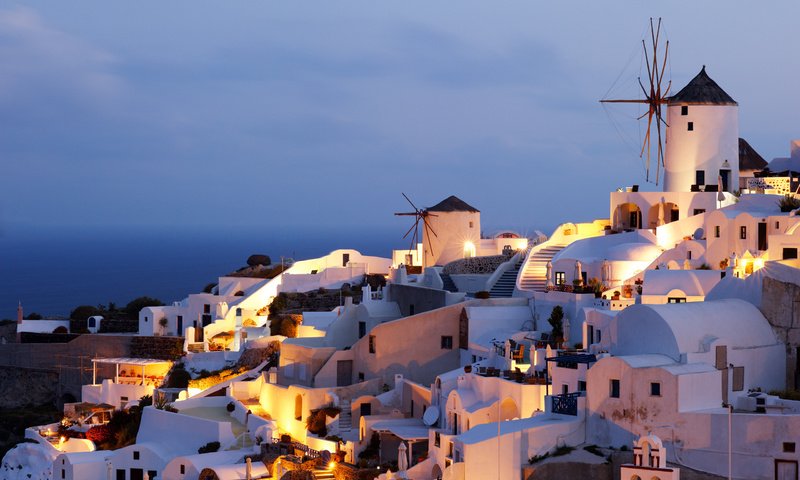 Обои рассвет, греция, санторини, dawn, greece, santorini разрешение 2560x1600 Загрузить