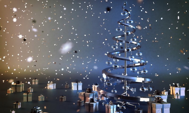 Обои огни, ель, новый год, рождество, елка, сталь, коробки, шары, украшения, звезды, подарки, креатив, lights, spruce, new year, christmas, steel, tree, box, balls, decoration, stars, gifts, creative разрешение 1920x1200 Загрузить