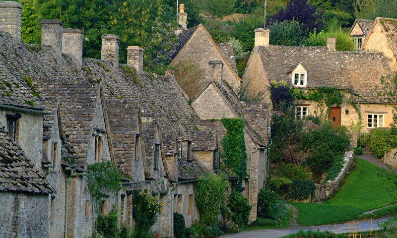 Обои англия, бибери, коттеджи, глостершир, england, bibury, cottages разрешение 3780x2530 Загрузить