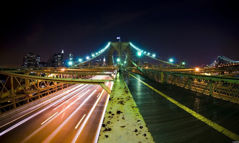 Обои ночь, огни, мост, город, night, lights, bridge, the city разрешение 1920x1080 Загрузить