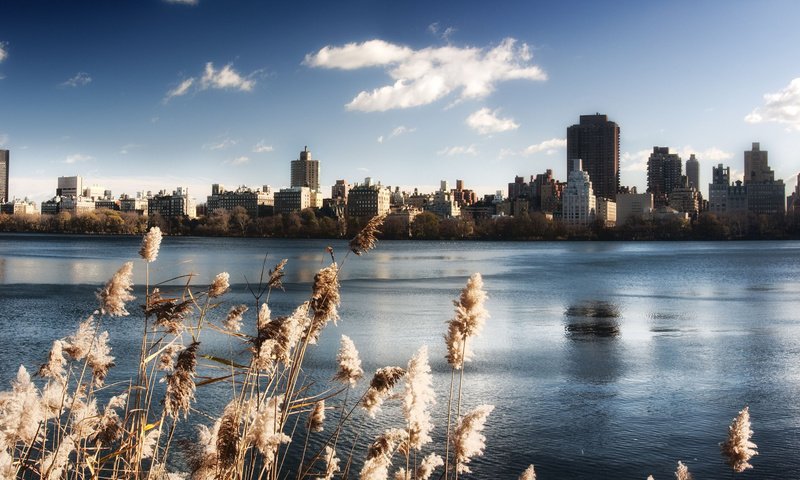 Обои небо, вода, озеро, нью-йорк, центральный парк, the sky, water, lake, new york, central park разрешение 3780x1799 Загрузить