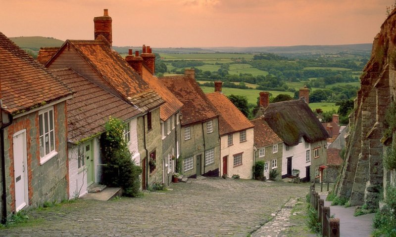 Обои улочка, англия, дорсет, золотой холм, шафтсбери, street, england, dorset разрешение 1920x1440 Загрузить